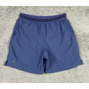 Fabletics Franchise Shorts Men M Dark Blue 6" 2 in 1 Liner Zip Pockets